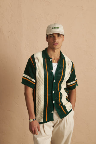 karavan clothing tosa kalokairia spring summer 25 men collection tommy knitted shirt green