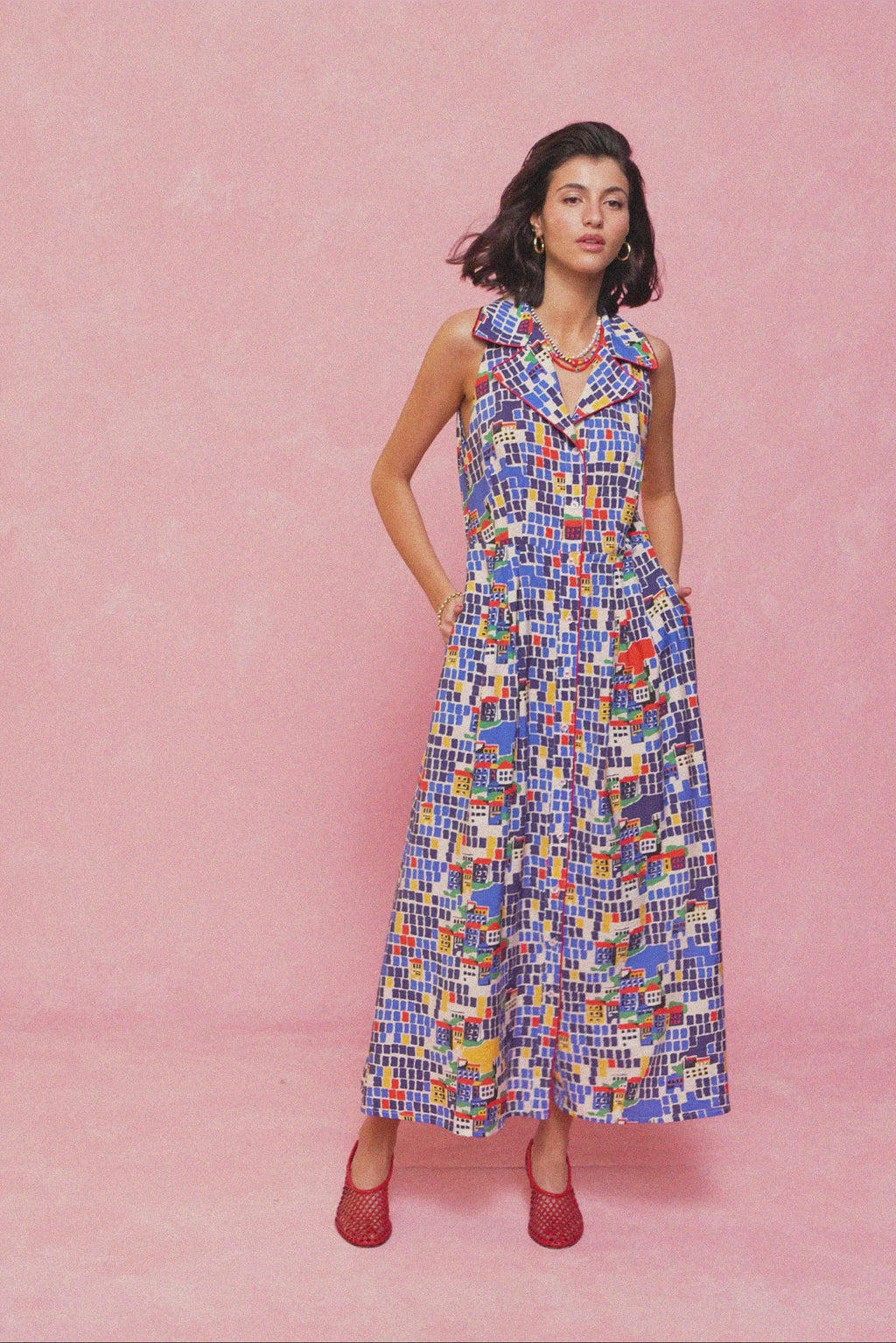 karavan clothing fashion spring summer 26 nai collection regina dress island blue