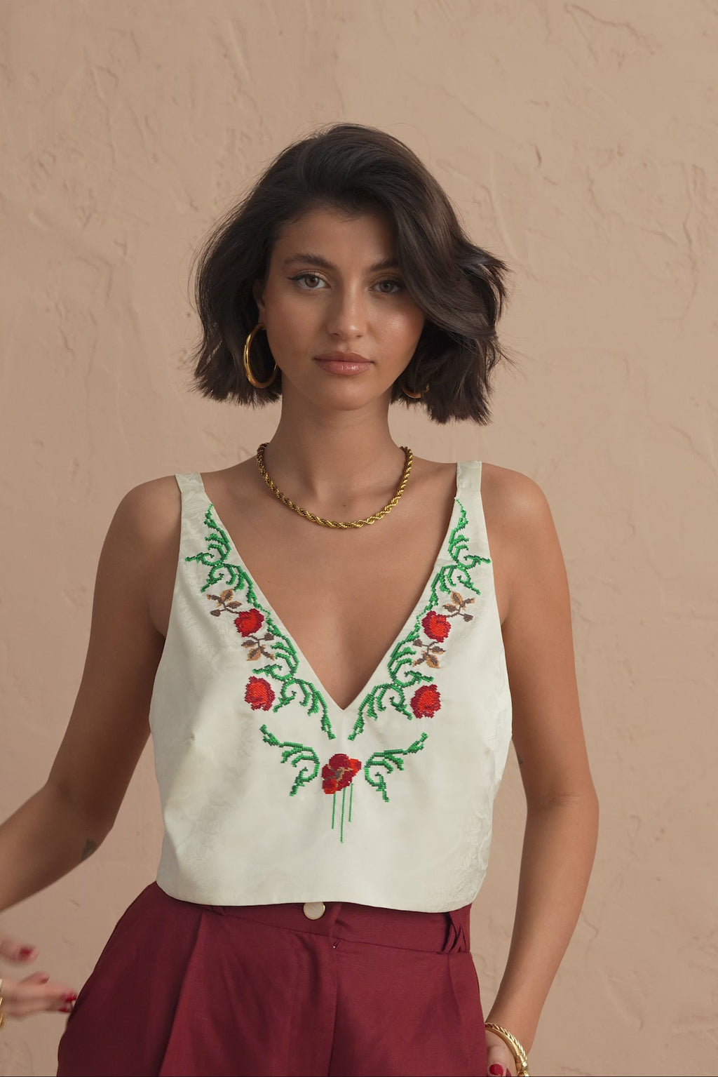 karavan clothing fashion spring summer 25 laina crop top ivory