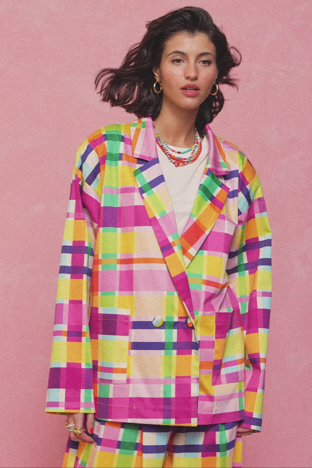 karavan clothing fashion spring summer 26 nai collection triana blazer multicolor checked
