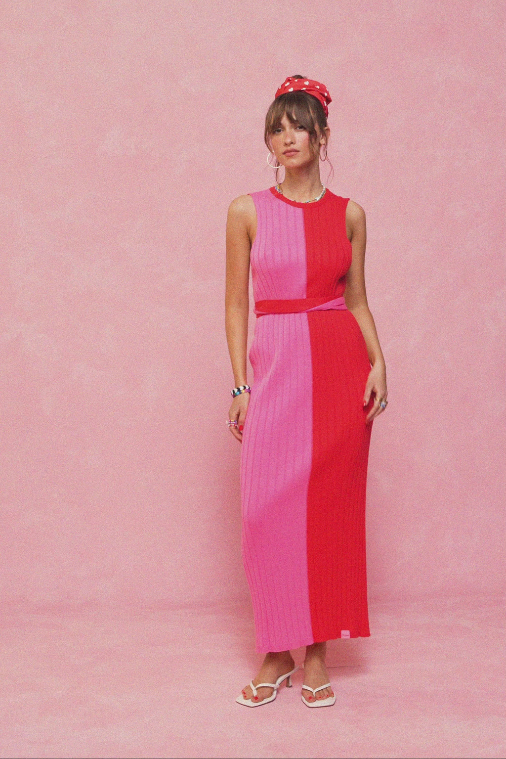 karavan clothing fashion spring summer 26 nai collection mindy knitted dress candy pink red