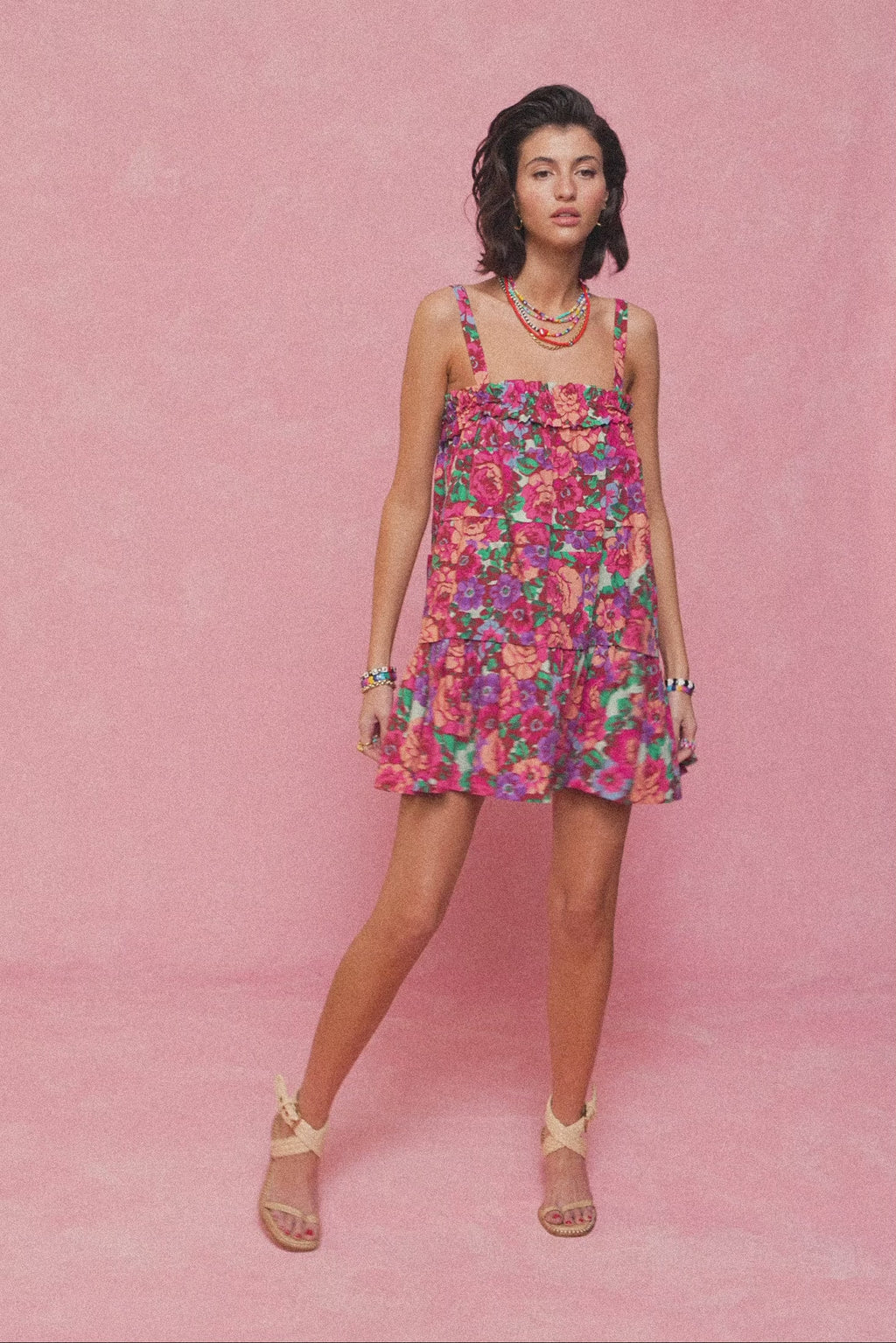 karavan clothing fashion spring summer 26 nai collection florida mini dress aqua pink purple floral 