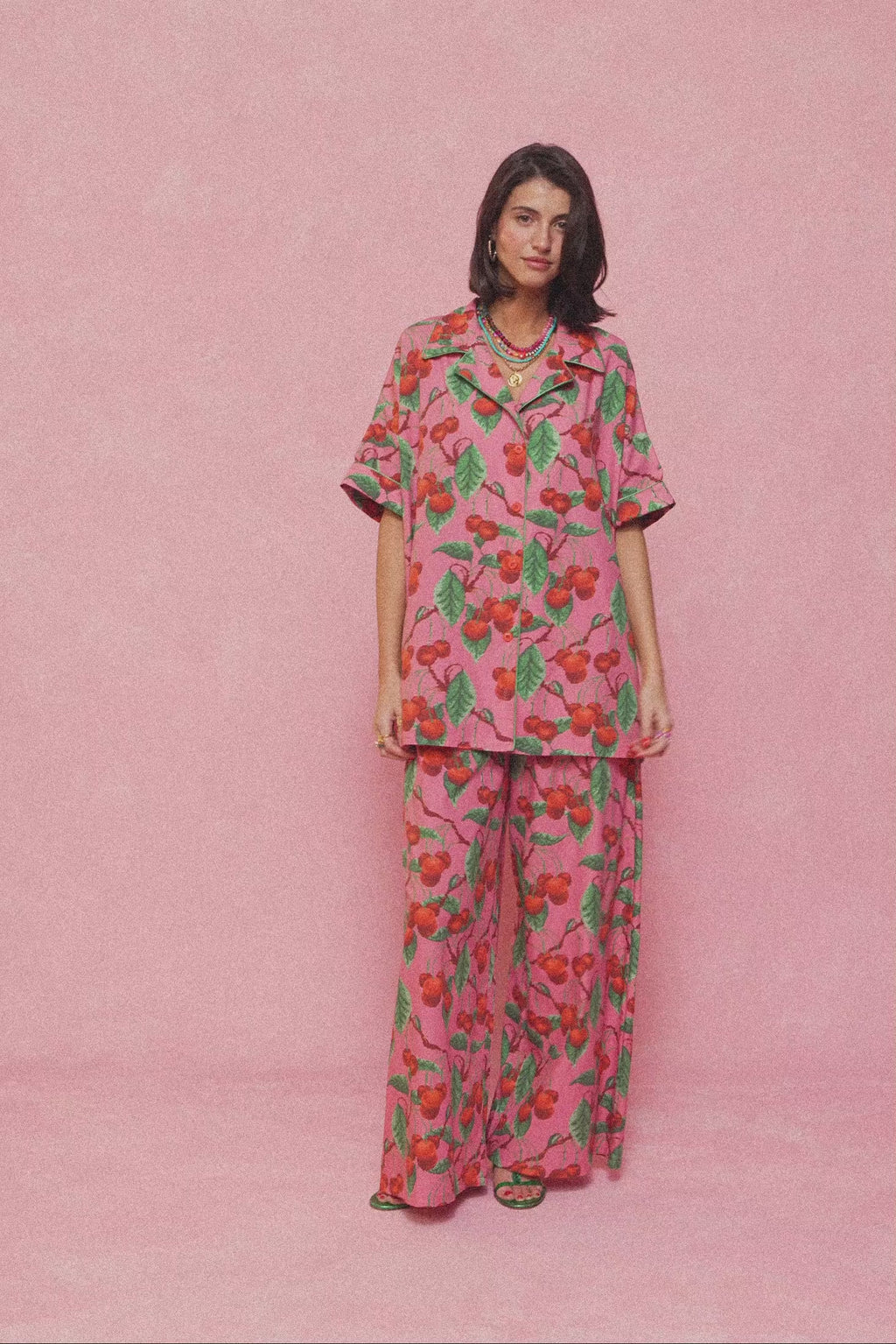 karavan clothing fashion spring summer 26 nai collection hilda trousers cherries pink