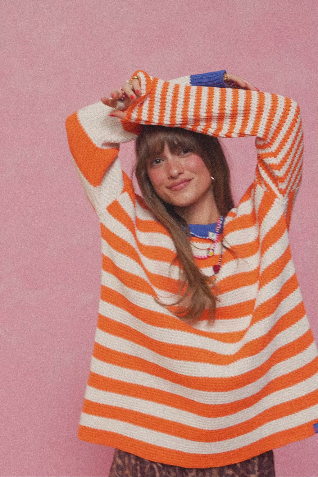 karavan clothing fashion spring summer 26 nai collection marsha sweater orange stripes