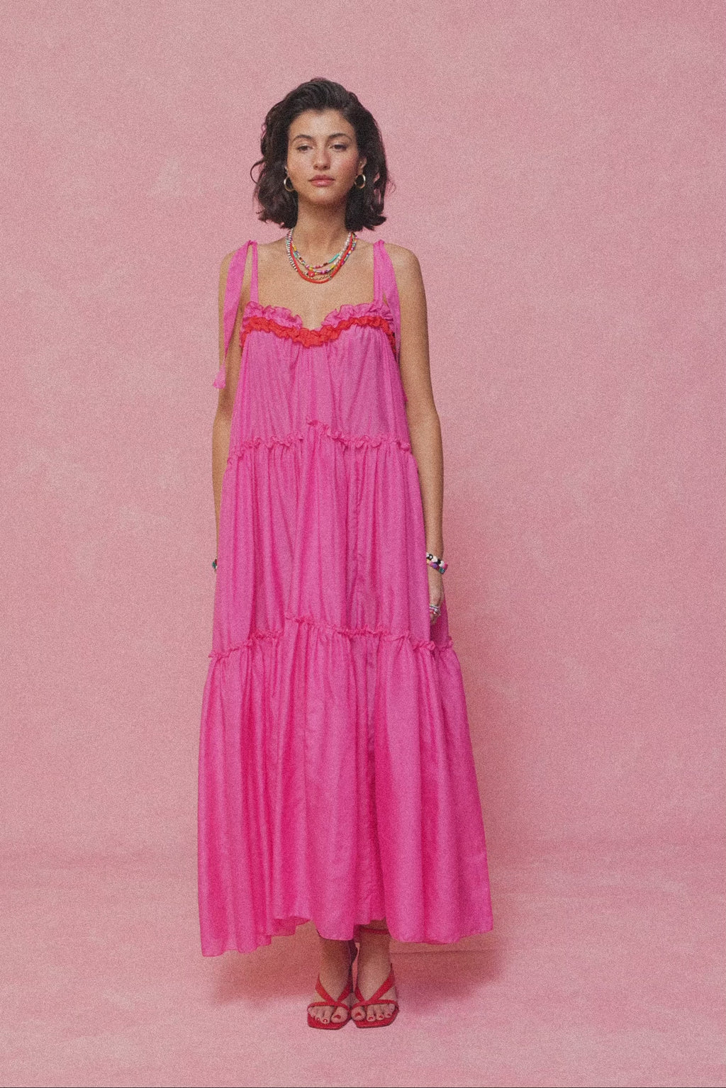 karavan clothing fashion spring summer 26 nai collection elodie dress pink satin