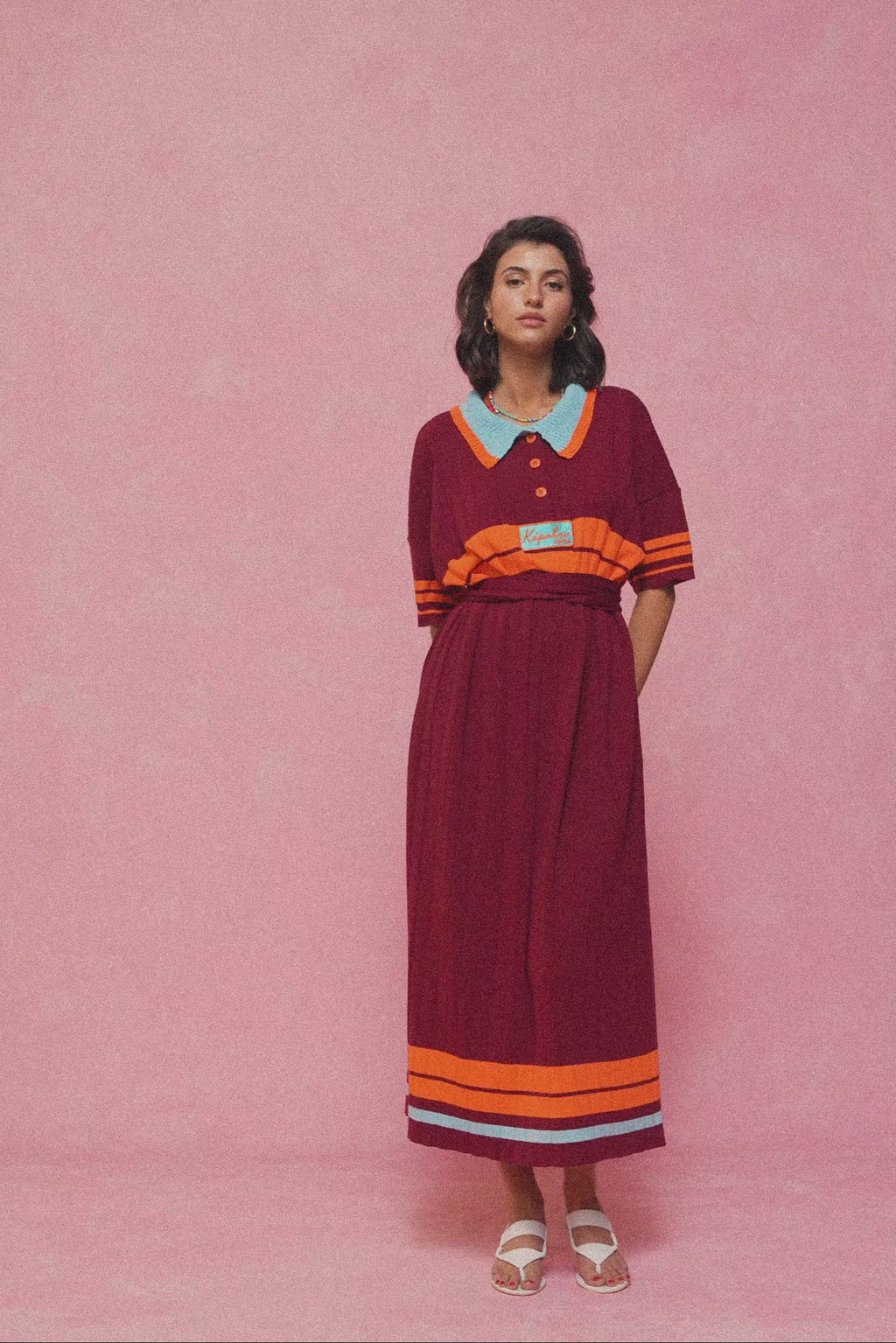 karavan clothing fashion spring summer 26 nai collection carmel knitted dress bordeaux orange