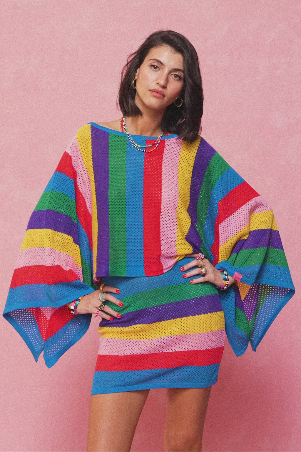 karavan clothing fashion spring summer 26 nai collection delphine knitted top multicolor stripes