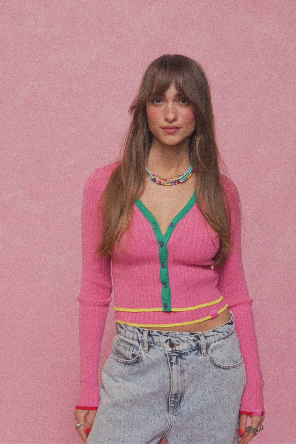 karavan clothing fashion spring summer 26 nai collection carolina knitted cardigan pink