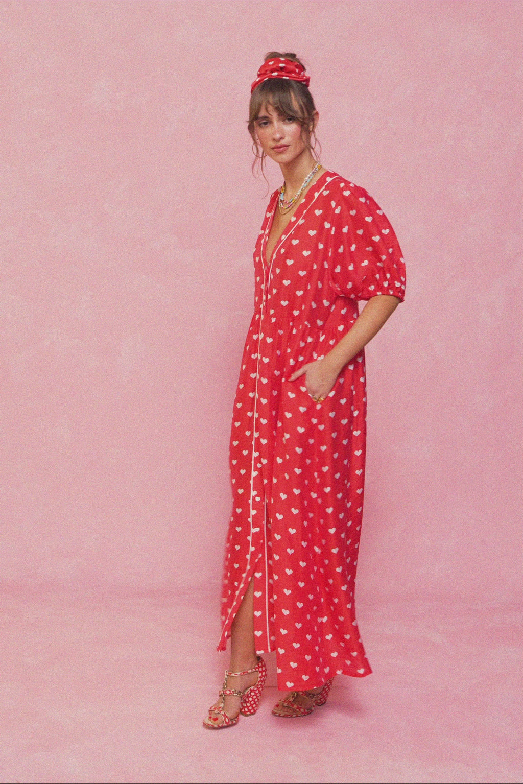 karavan clothing fashion spring summer 26 nai collection wendy dress polka hearts red