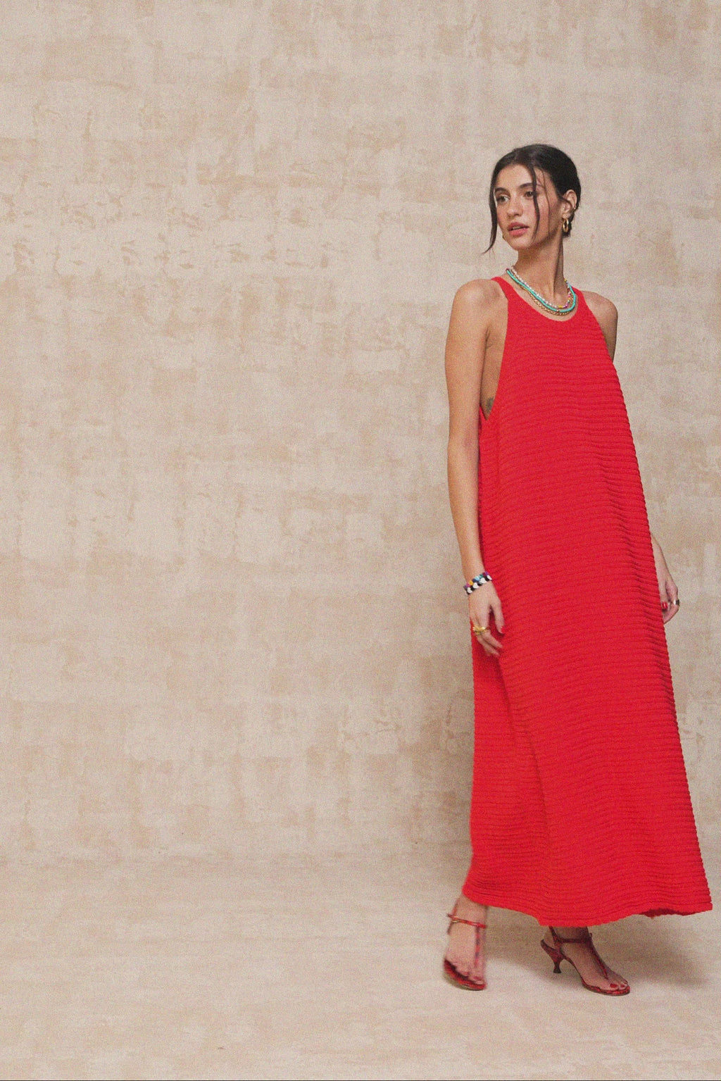 karavan clothing fashion krvn spring summer 26 nai collection sienna knitted dress red