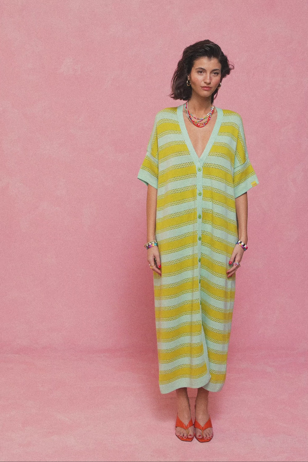 karavan clothing fashion spring summer 26 nai collection esther knitted dress lime