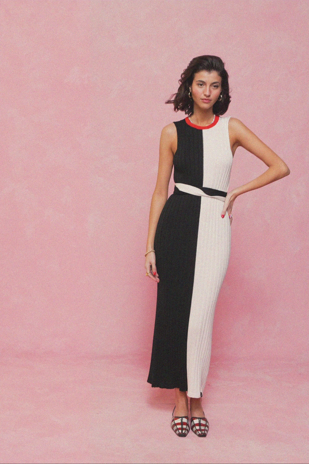 karavan clothing fashion spring summer 26 nai collection mindy knitted dress black & white