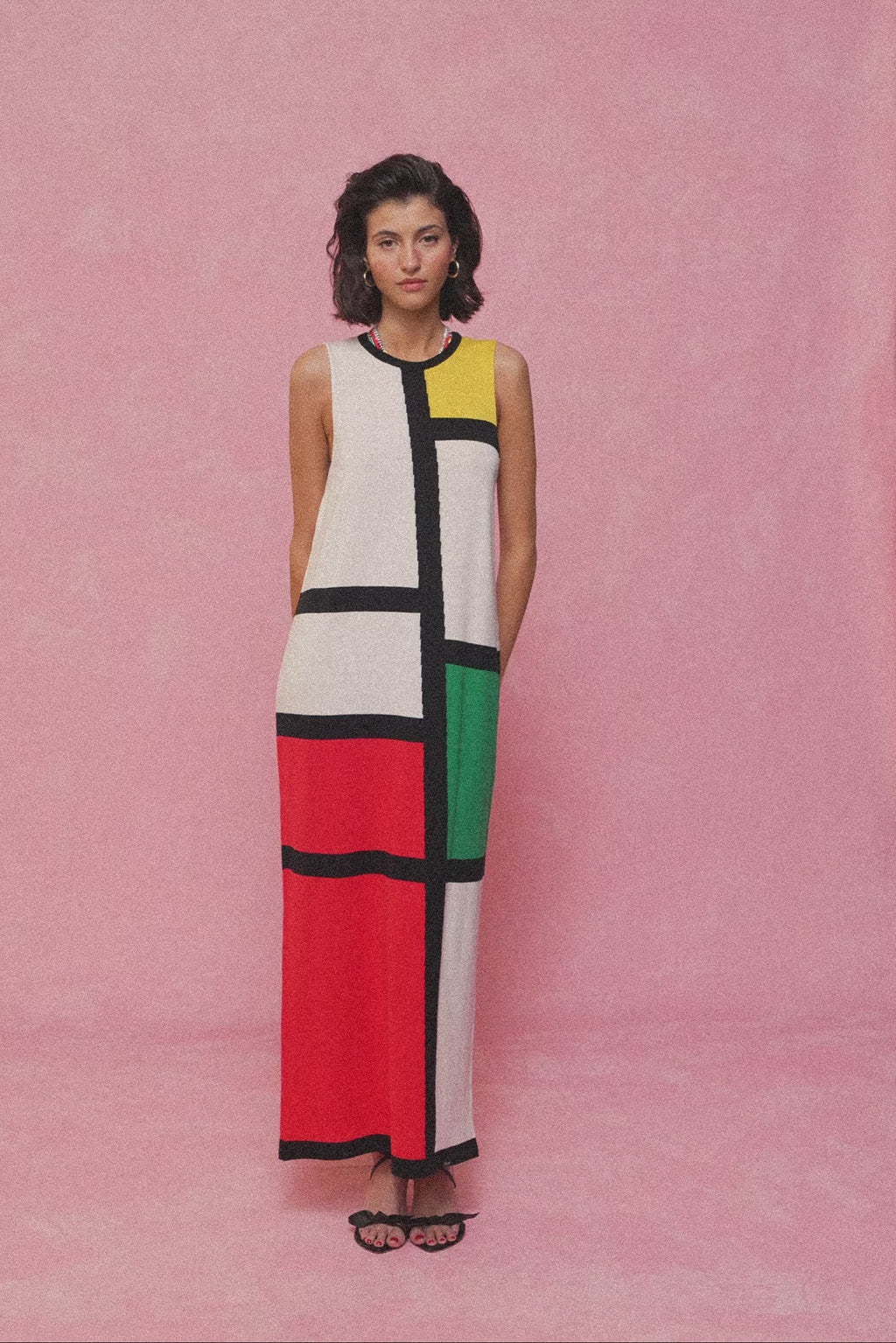 karavan clothing fashion spring summer 26 nai collection josephine knitted dress black red yellow green