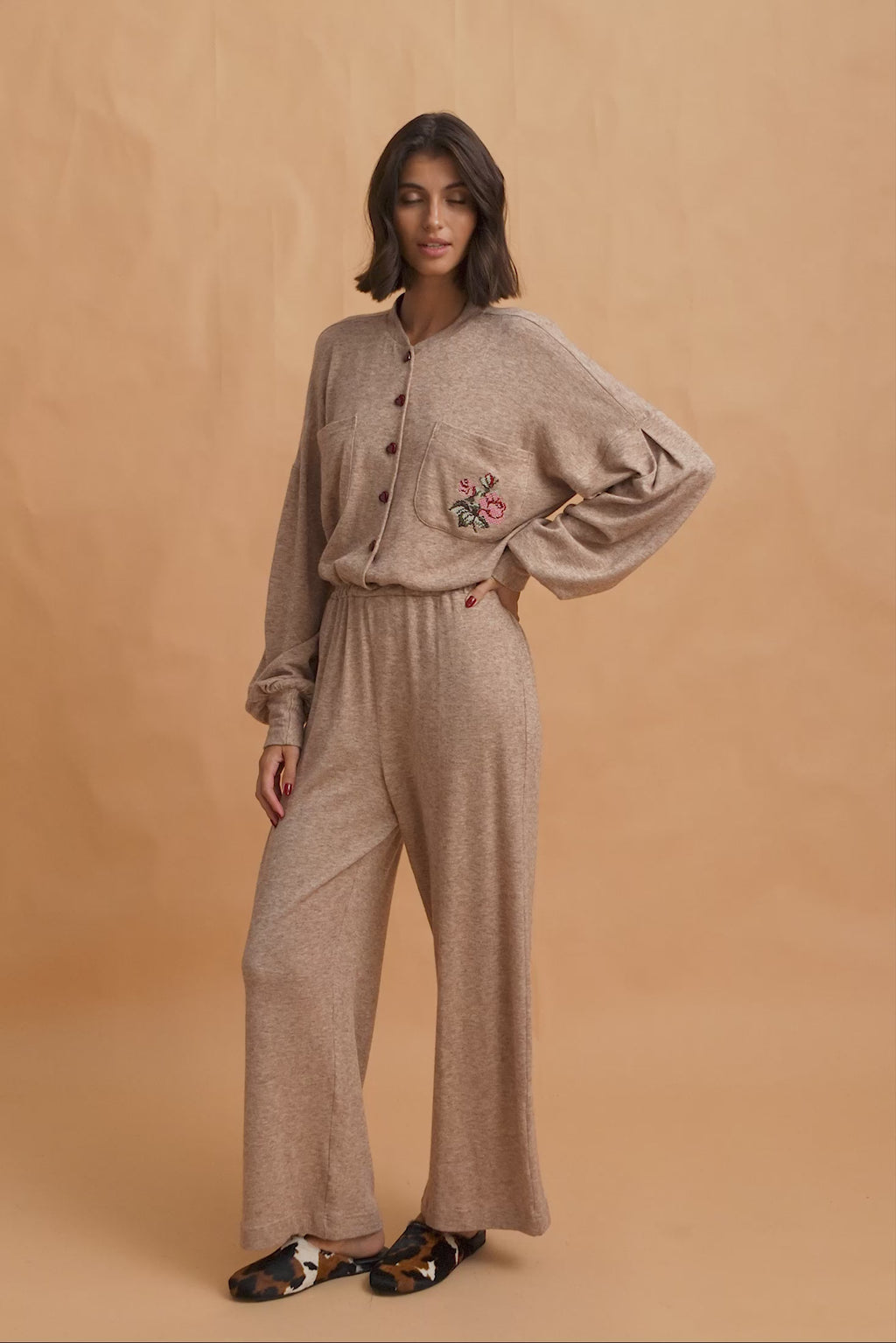 karavan clothing fashion fall winter 25 homecoming homeware collection leisure jumpsuit brown