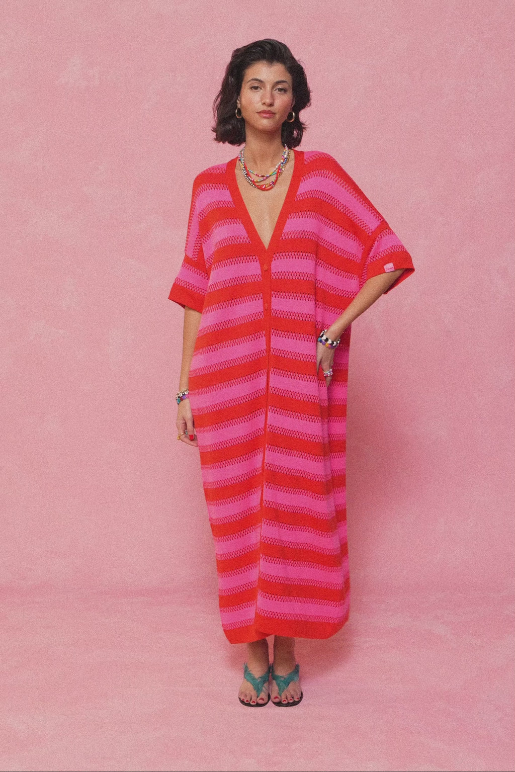 karavan clothing fashion spring summer 26 nai collection esther knitted dress candy pink