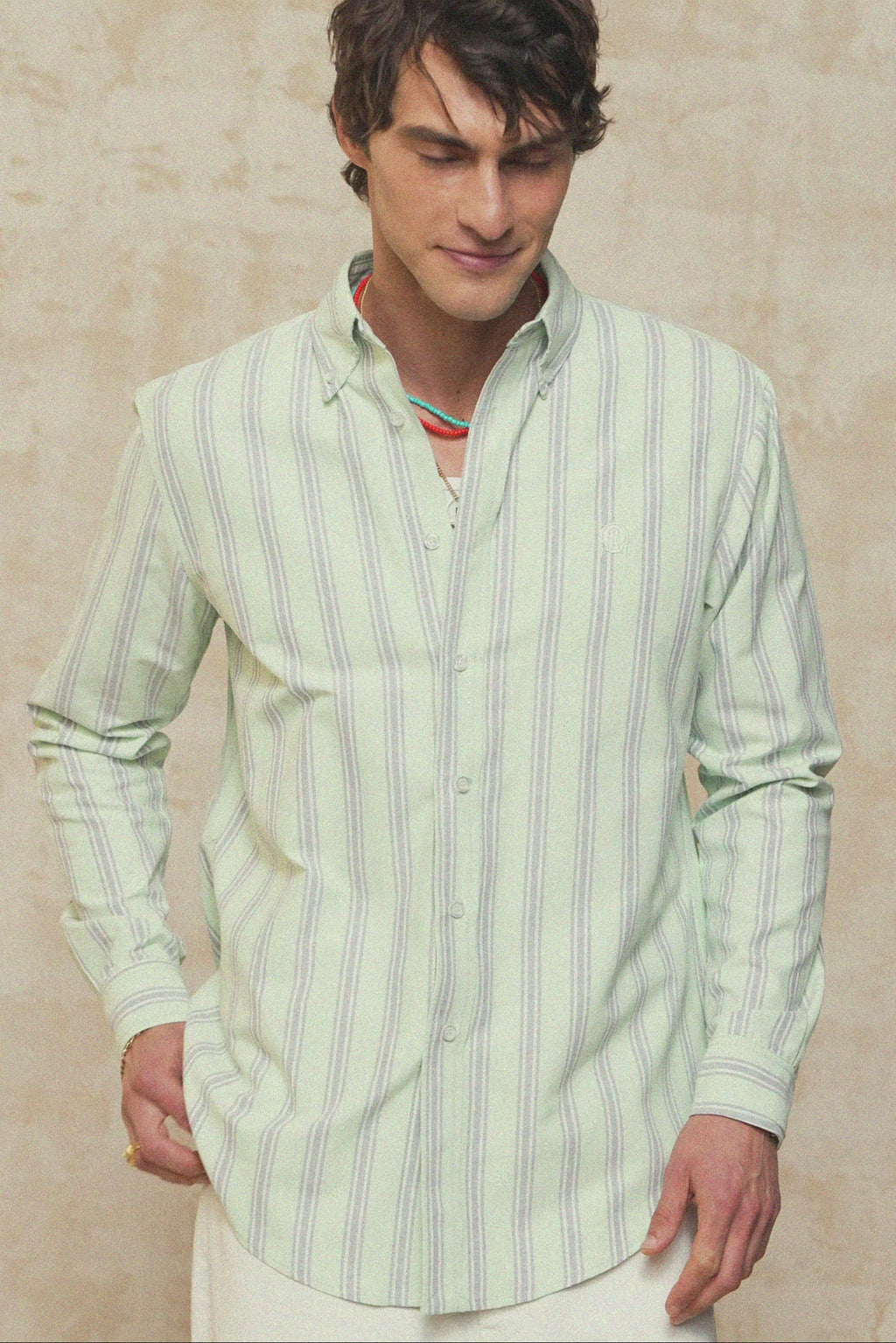 karavan clothing fashion spring summer 26 men nai collection bruce shirt mint stripes