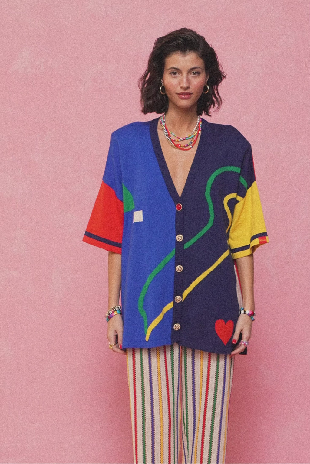 karavan clothing fashion spring summer 26 nai collection aliana knitted shirt blue red