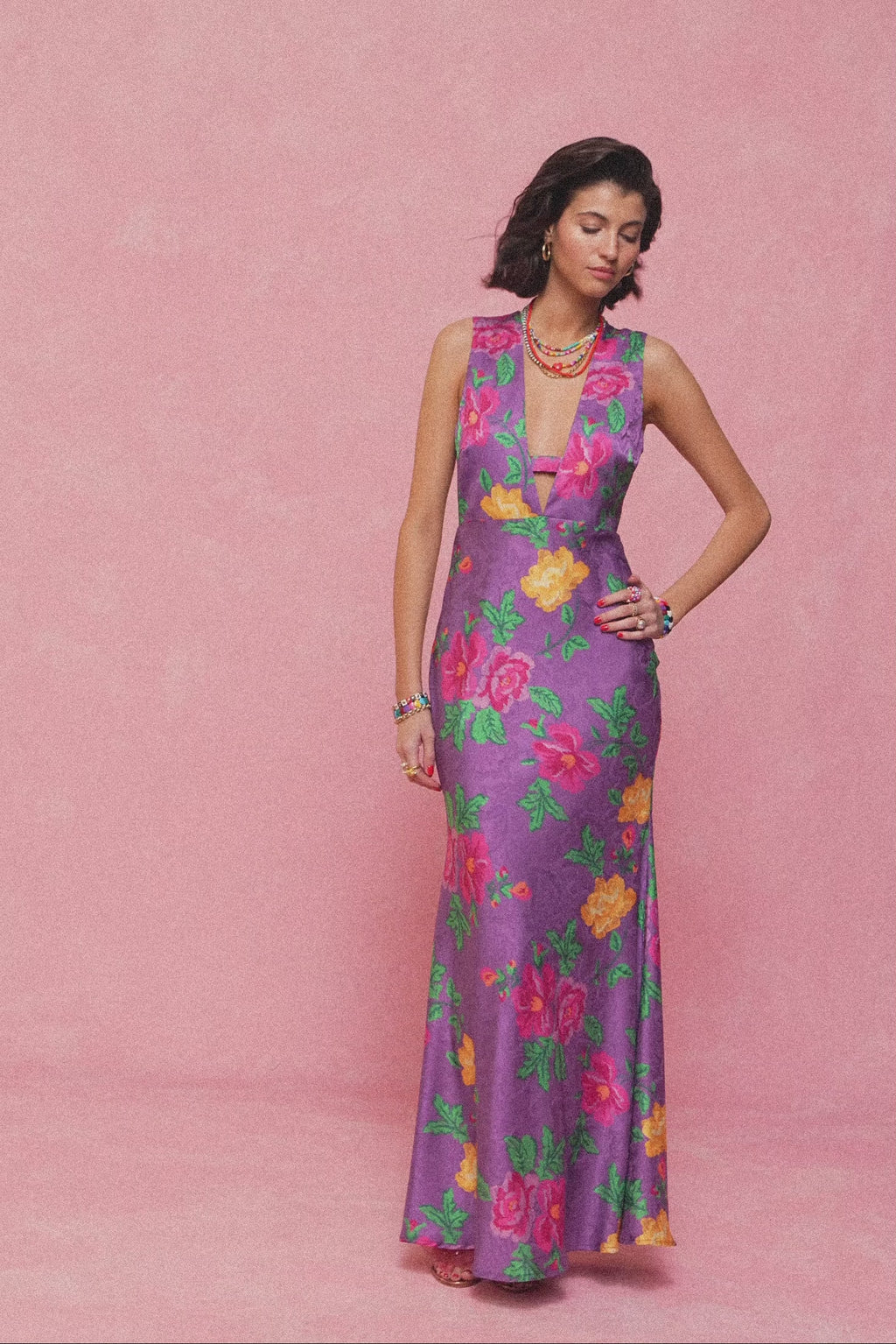 karavan clothing fashion spring summer 26 nai collection giulia dress purple floral yellow