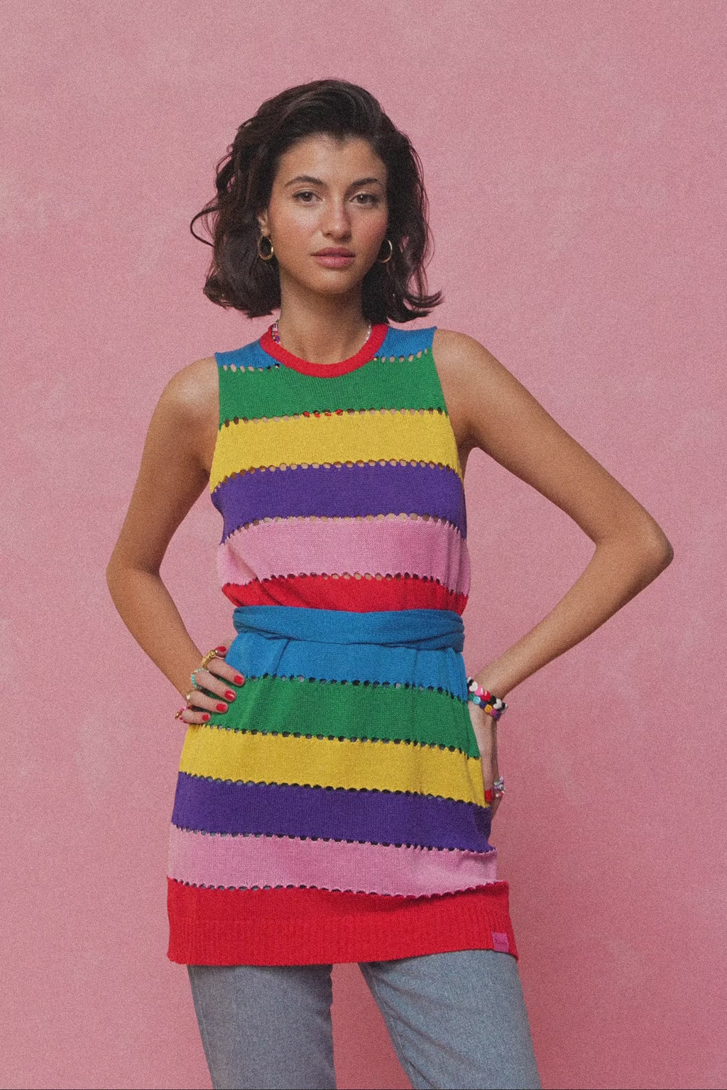 karavan clothing fashion spring summer 26 nai collection audrey knitted top multicolor stripes