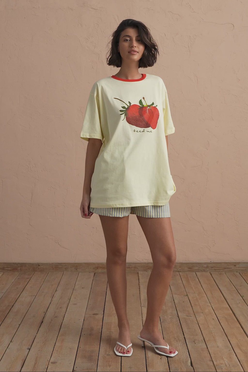 karavan clothing fashion spring summer 25 planet karavan pyjamas shorts yellow blue stripes