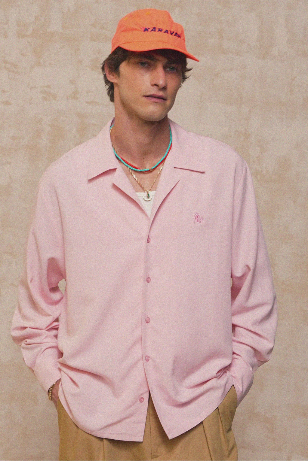 karavan clothing fashion spring summer 26 men nai collection ian shirt pink