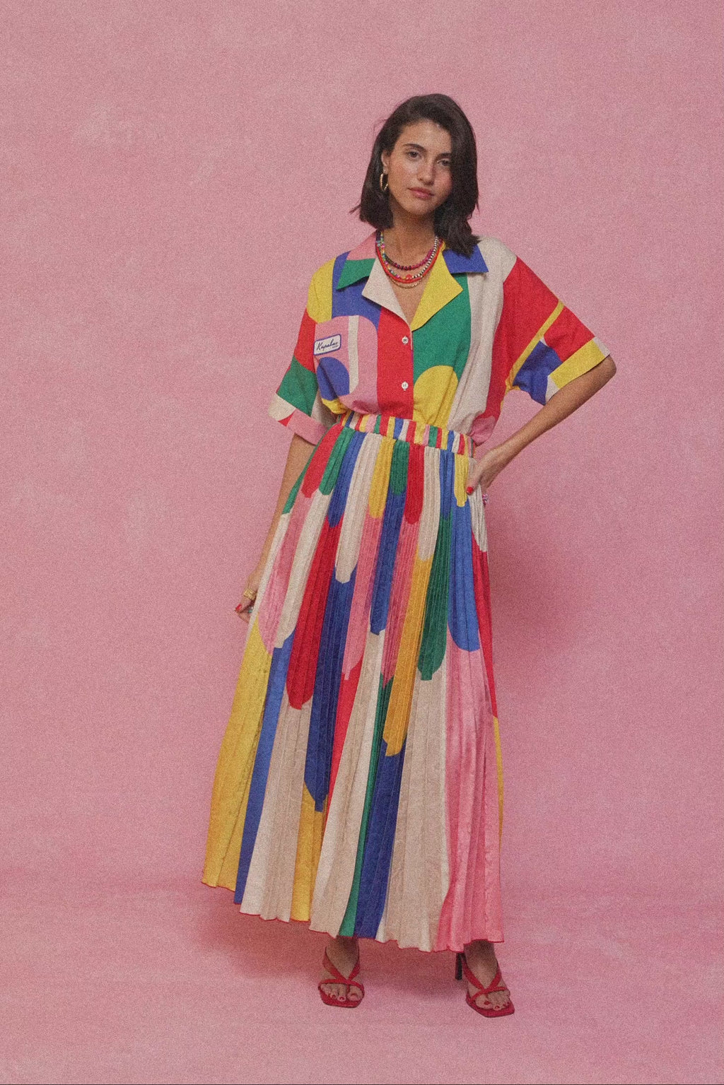 karavan clothing fashion spring summer 26 nai collection zendaya skirt multicolor waves