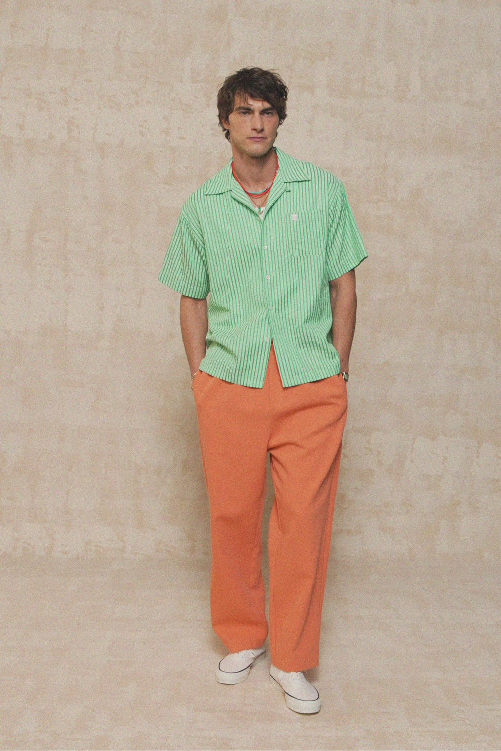 karavan clothing fashion spring summer 26 men nai collection mark trousers orange