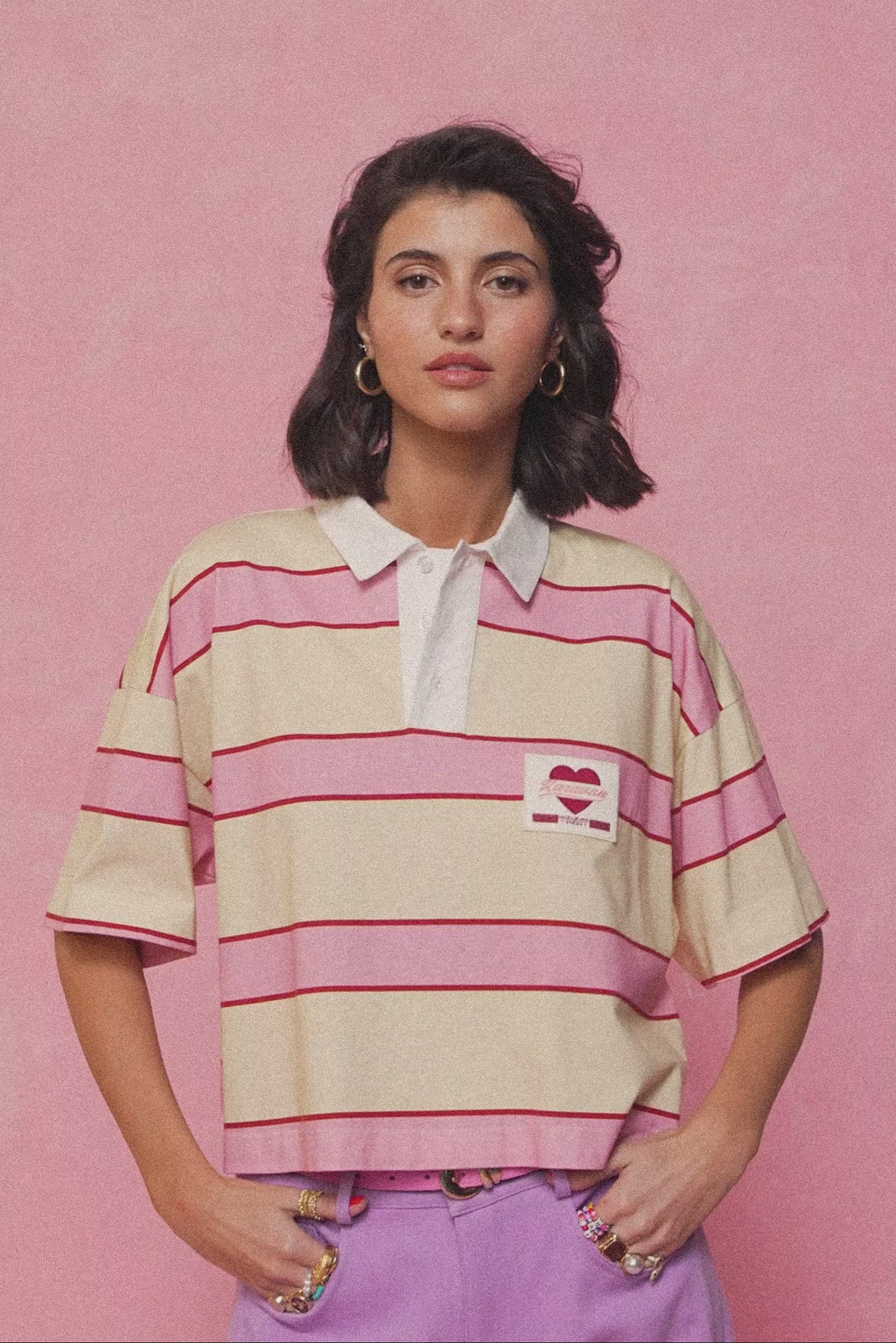 karavan clothing fashion spring summer 26 nai collection patricia cropped top pink yellow stripes