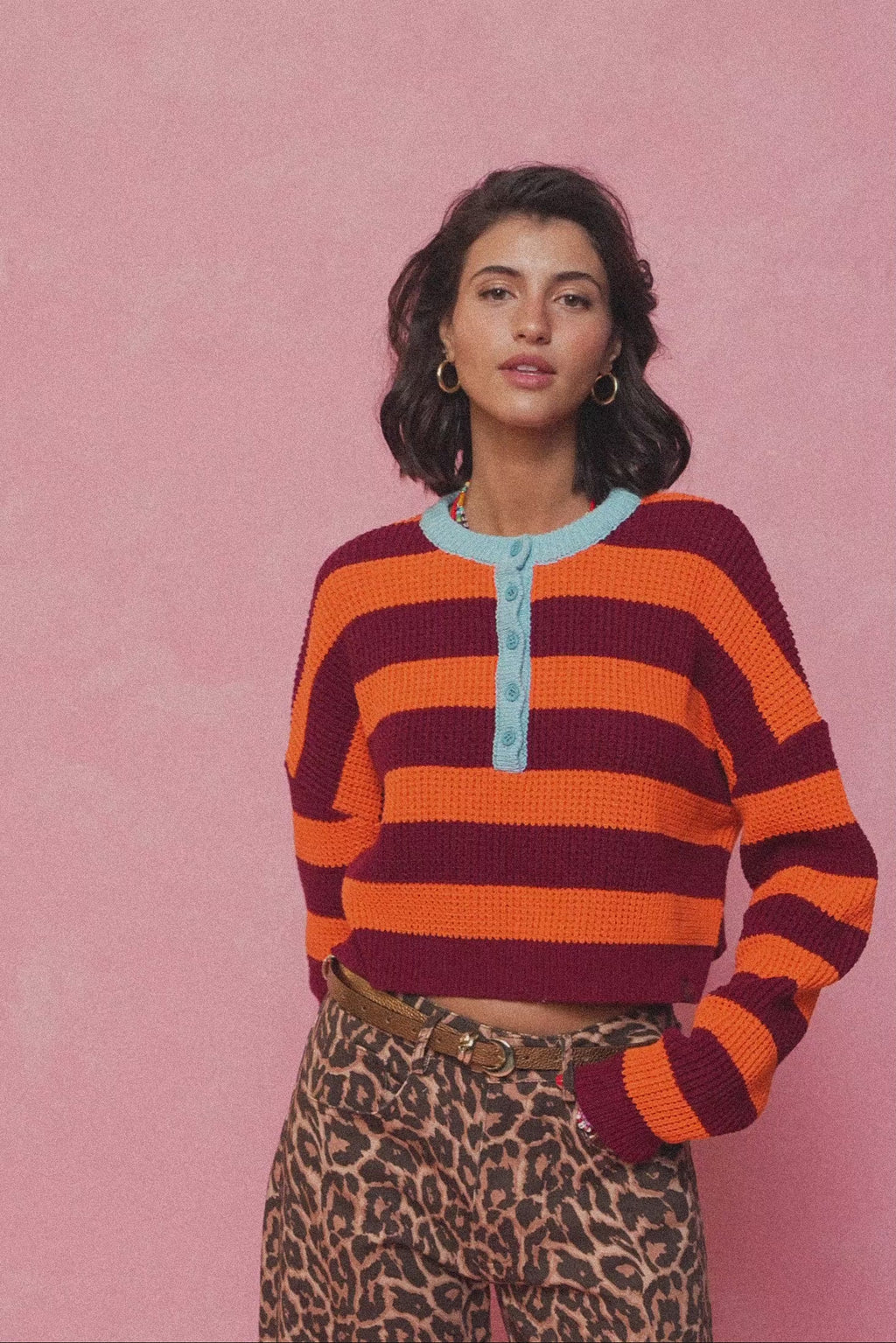 karavan clothing fashion spring summer 26 nai collection bianca knitted cropped top orange bordeaux