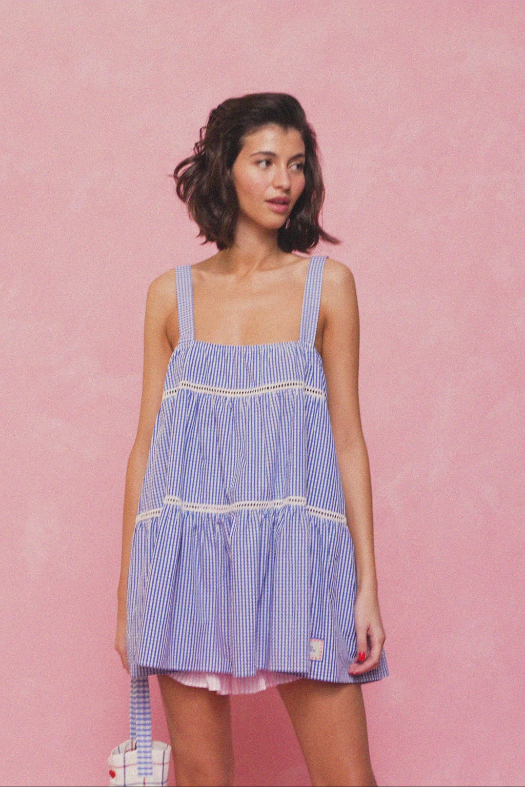 karavan clothing fashion planet homeware spring summer 26 nai collection boyfriend long top dress blue checked