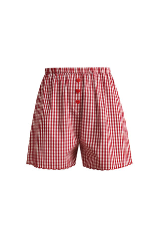 karavan clothing fashion spring summer 25 planet karavan pyjamas shorts red checked