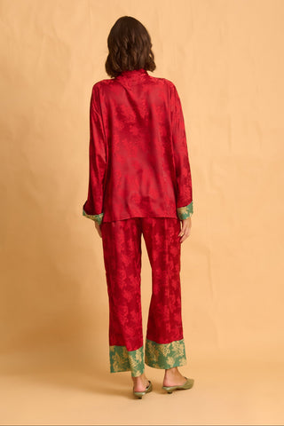 karavan clothing fashion fall winter 25 homecoming homeware collection mandarin shirt red