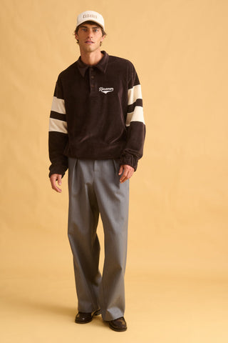 karavan clothing fashion fall winter 25 homecoming men collection albert polo sweater brown ivory