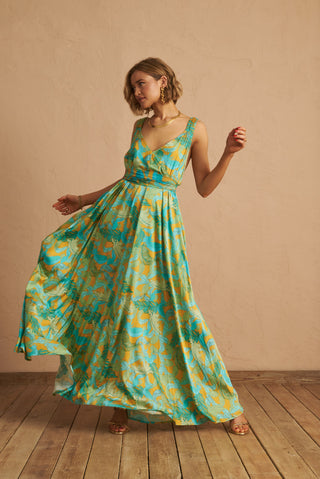 karavan clothing fashion spring summer 25 sabine dress leaf gold