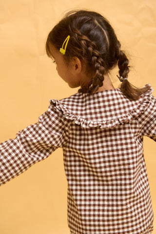 karavan clothing fashion fall winter 25 homecoming rookies collection serena shirt checked brown