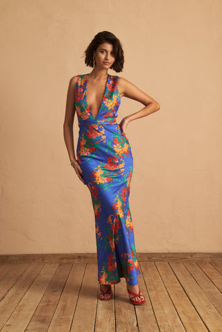 karavan clothing fashion spring summer 25 sol dress floral blue