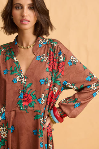 karavan clothing fashion fall winter 25 homecoming collection sylvia dress brown red carnation