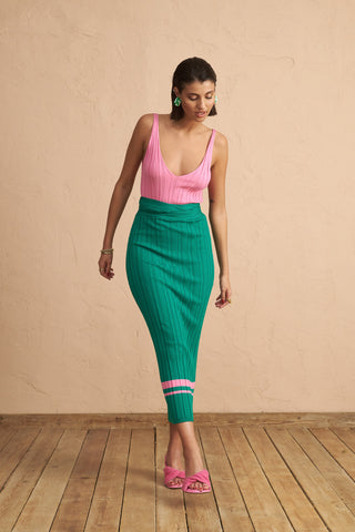karavan clothing fashion spring summer 25 krvn talia knitted dress pink green