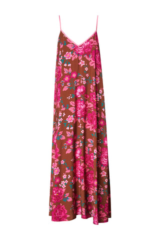 karavan clothing fashion spring summer 26 nai collection tati dress floral brown magenta