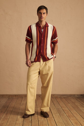 karavan clothing tosa kalokairia spring summer 25 men collection tommy knitted shirt bordeaux