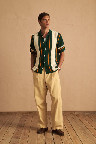 karavan clothing tosa kalokairia spring summer 25 men collection tommy knitted shirt green