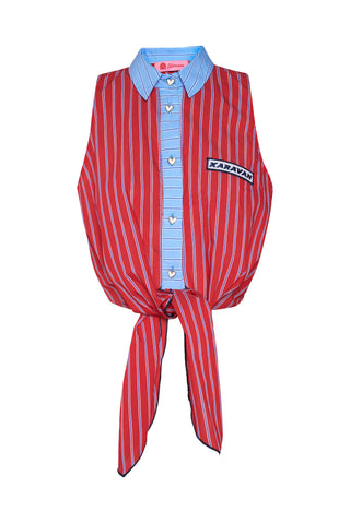 karavan clothing fashion spring summer 26 nai collection valerie cropped shirt red stripes