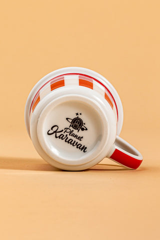 Mini Porcelain Mug (Stripes Red)