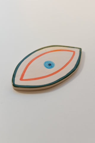 Serving Tray / Decorative Eye (Orange/Green)