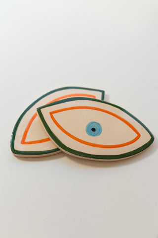 Serving Tray / Decorative Eye (Orange/Green)